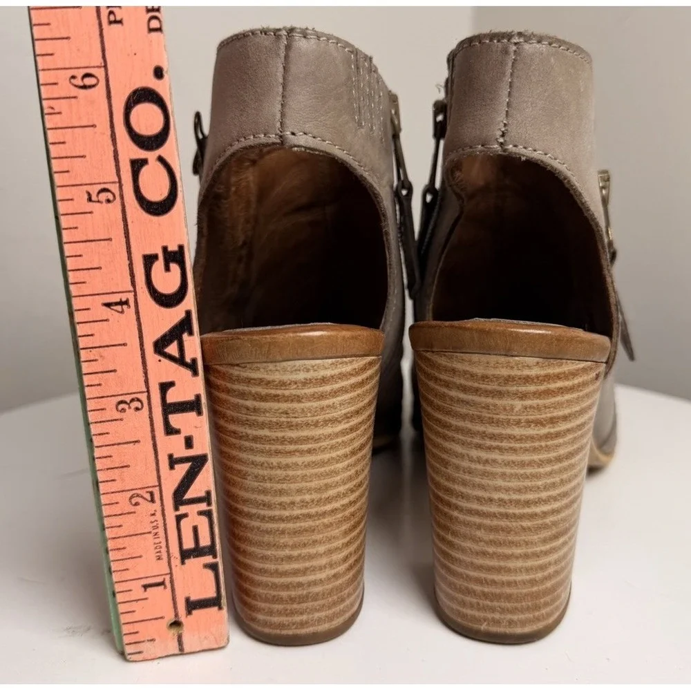 Miz Mooz Summer Leather Peep Toe Block Heel Booties EU 39‎ / US 8.5-9